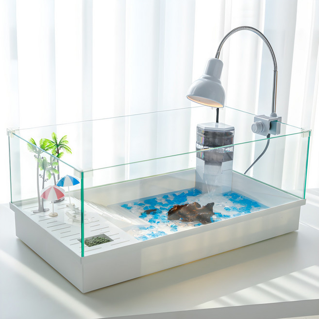 거북이 아일랜드 어항 반수생 수조 집 키우기 세트 수족관 육지 미니, 1번.어항단품, 1개