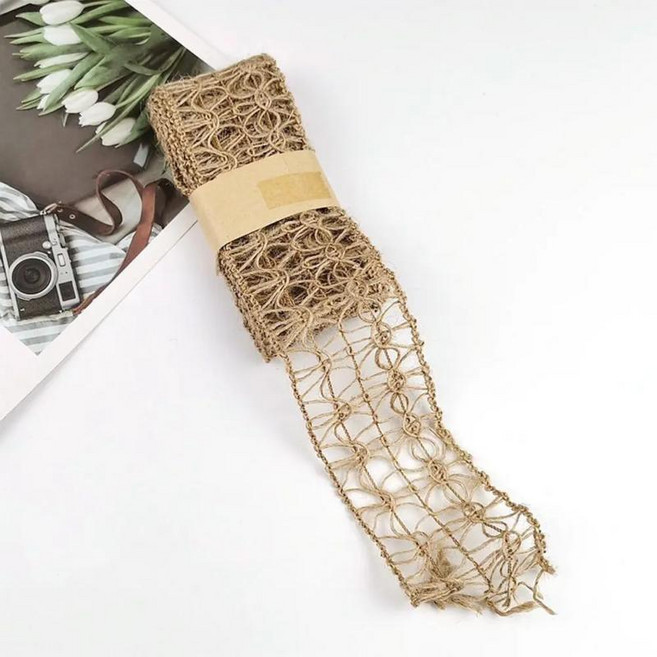 빈티지 공예 선물 상자 장식 레이스 스크랩북 포장 삼베 로프 황마 리본 웨딩 파티, 1개, 1. 14 4.5CMx2M