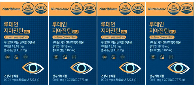 뉴트리바이옴 루테인 지아잔틴 미니 눈건강 영양제, 4개, 30정