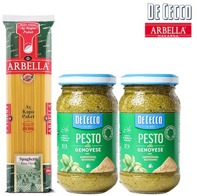 바질페스토 190g 2개 +듀럼기다 아르벨라 스파게티 500g 1개