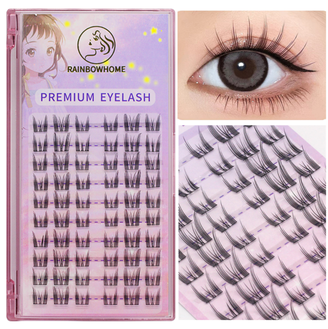 프리미엄대용량60pcs 초보도쉽게 붙이는 자연 가닥속눈썹 F3 데일리 연장속눈썹 셀프속눈썹 (풀미포함), 1개, F3 단품