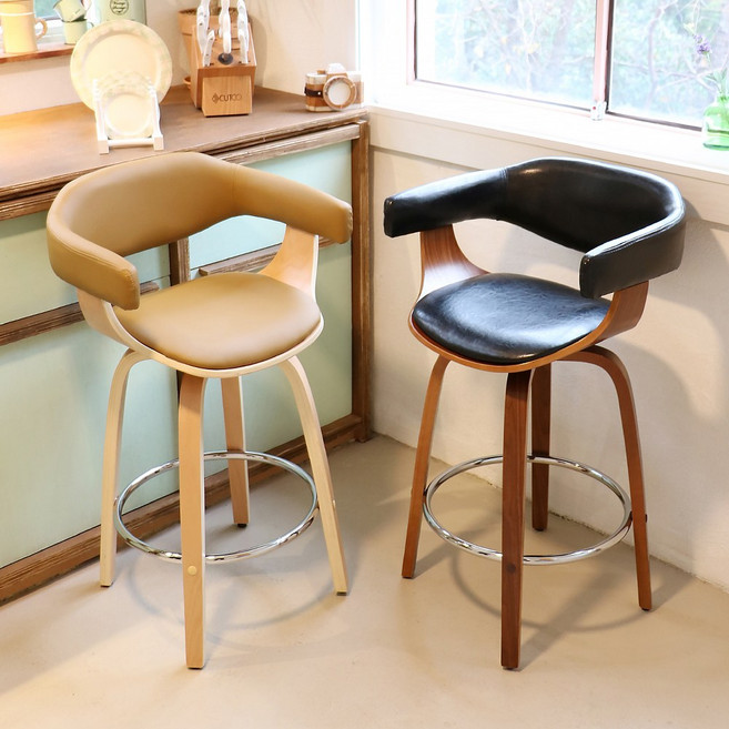 체어센스 댄디 아일랜드 식탁 높은 바 카페 의자, 댄디 월넛, 1개