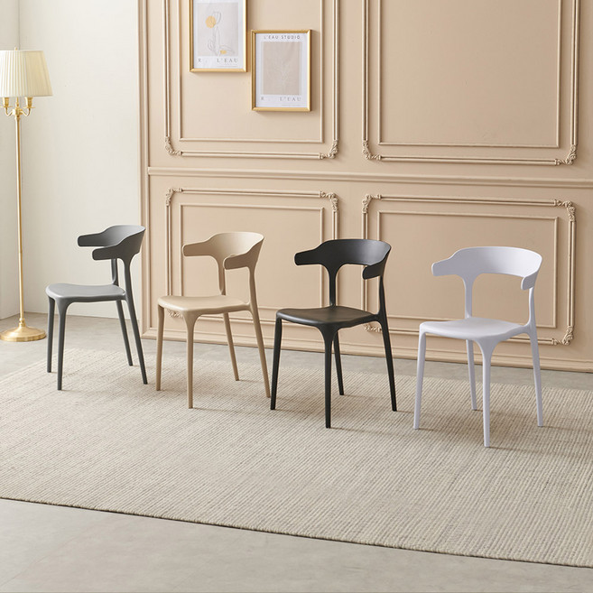 라로퍼니처 예쁜 인테리어 카페 식탁 의자 플라스틱 체어, 화이트 x4, 4개