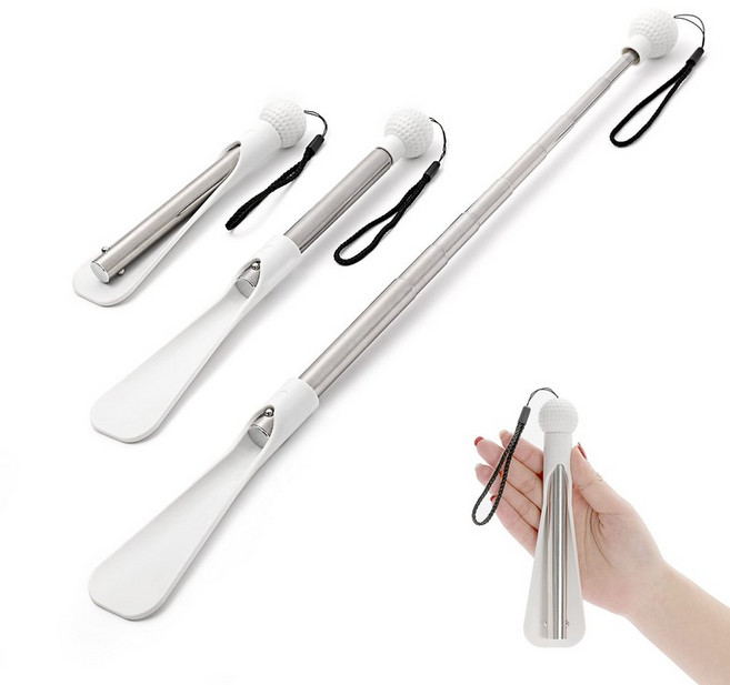 신축 신발 주걱 휴대 스테인레스 스틸 경량 18-92cm, 1개