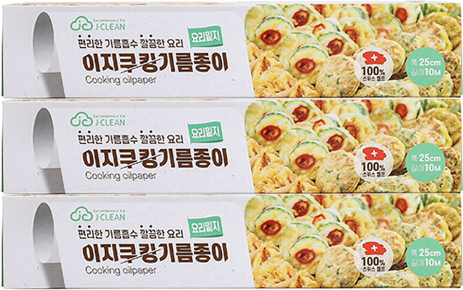 이지쿠킹 기름종이 롤형 25cm x 10m (3개), 1개