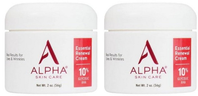 Alpha 스킨 케어 에센셜 리뉴얼 크림 10% 글리콜릭 AHA 안티에이징 포뮬라 라인과 주름 감소 하이드록시산은 매끄러운 피부 보통 민감성 또는 건조한 피부를 위한