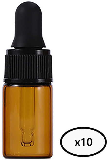 모든유통 갈색 미니 샘플 스포이드 향수 공병 아로마 유리 용기 10개묶음 1ml 2ml 3ml 5ml, 10개