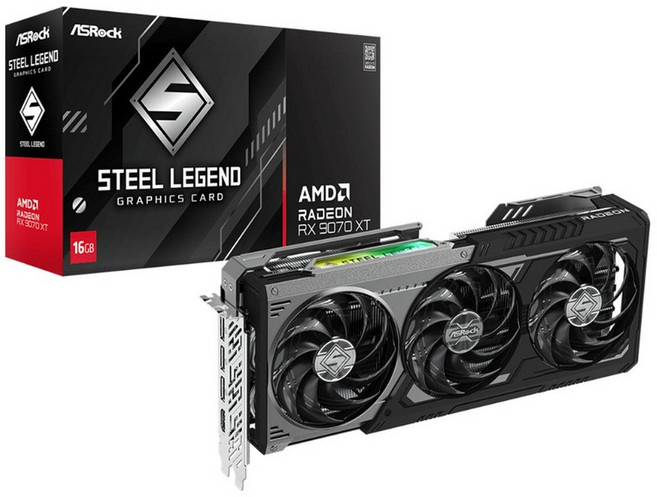 [Amazon.co.jp Steel legend Dark RX 9070 XT 16G AMD Radeon RX9070XT RX9070XT SLD 16GAX 한정]ASRock