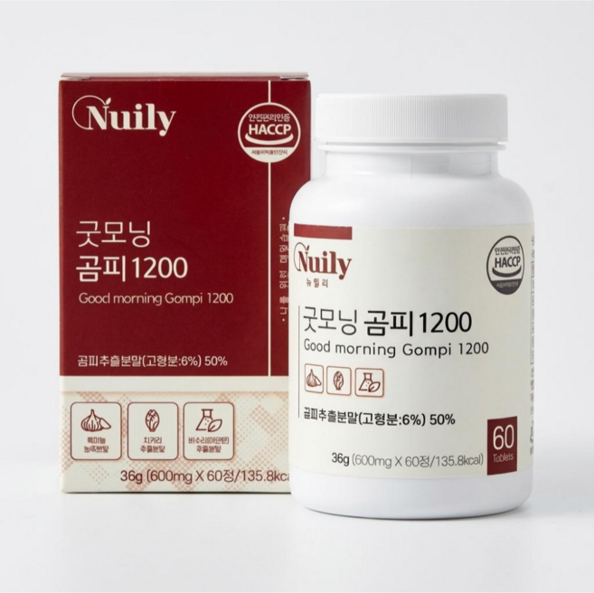 뉴일리 굿모닝곰피1200 국산곰피추출물 알긴산/무기질, 1개, 60정