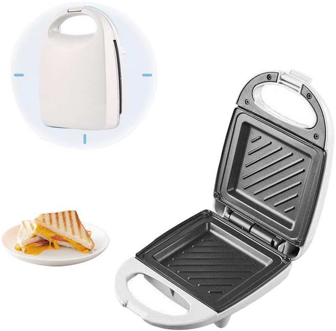 크로플 와플 샌드위치메이커 아침 식사 토스트 메이커, 흰색, 흰색 × 1개, 1개