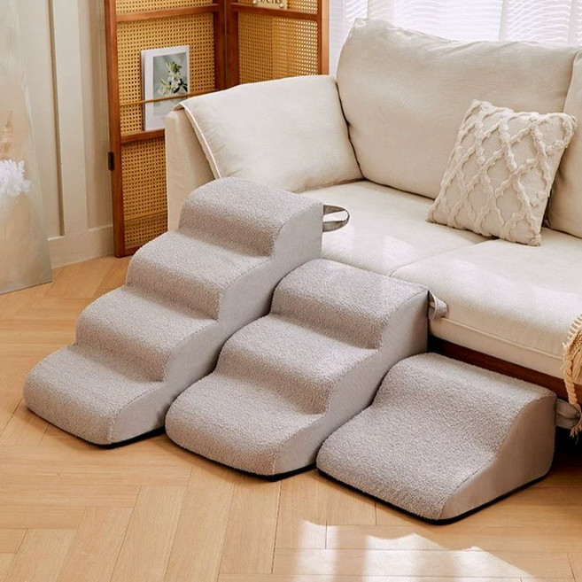 강아지계단 애견 논슬립 펫스텝 쇼파 침대 발판 경사로 XS 그레이 2단 20cm높이 보호, 1