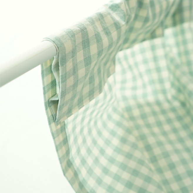 멜랑 체크 가리개커튼