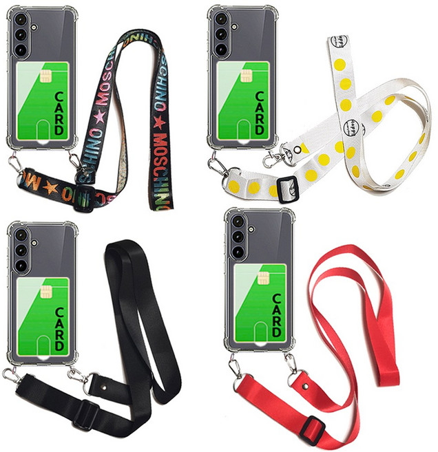 갤럭시 엑스커버5 XCover5 와이드 롱 스트랩 목걸이 여행용 목줄 카드 수납 범퍼 케이스 신비키즈폰2 G525