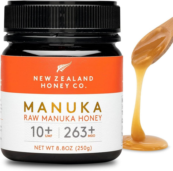 ZEALAND HONEY CO 뉴질랜드 허니 Co. 생 마누카 꿀 UMF 10+ MGO 263+ 8.8온스 / 250g, 8.8 Ounce (Pack of 1), 1개