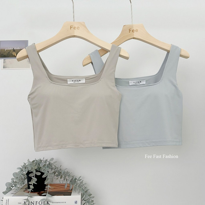 冰絲棉寬肩帶小胸福星 Bra top 涼感 bra top 冰絲小可愛 冰絲背心 韓系女裝 秋冬