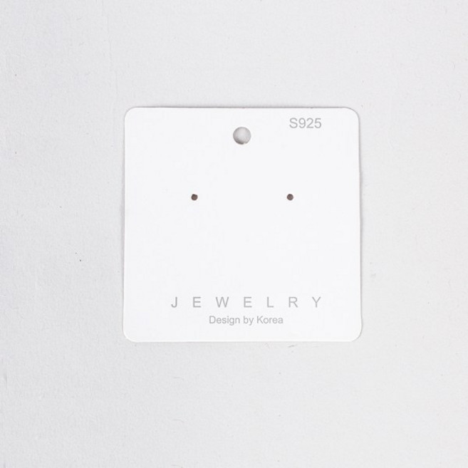 사각 2구 귀걸이 악세사리 택 S925 화이트 7x7cm 100장, 1개