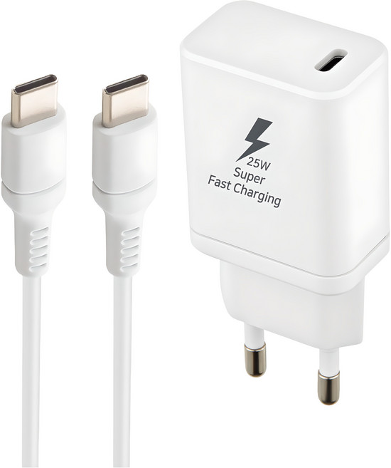 지파워 PD25W C타입 초고속 충전기 + 케이블 세트, 화이트, 1세트
