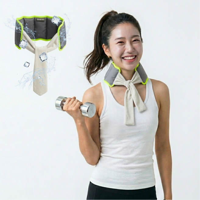 -8도 아이스 쉴드 넥쿨러 아이스 얼음 목쿨러 넥밴드, 1개, 그레이