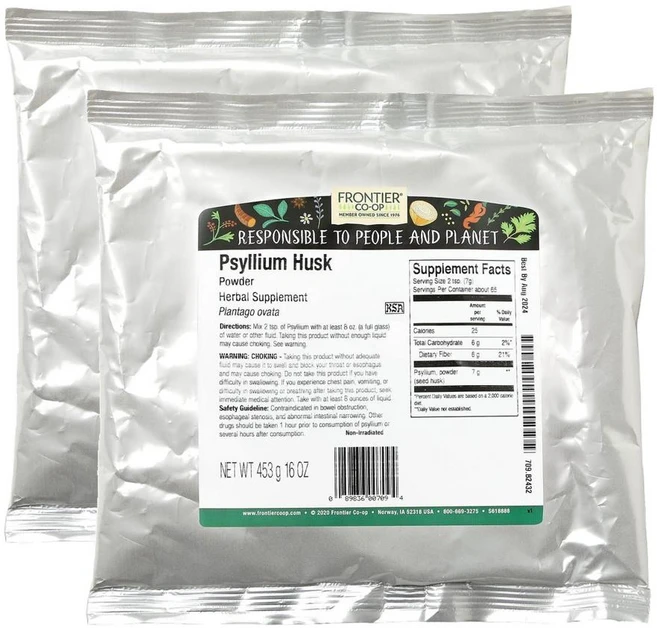 Frontier Coop 차전자피 파우더 질경이씨앗 껍질 분말 (453g) x2봉, 2개 - 쿠팡