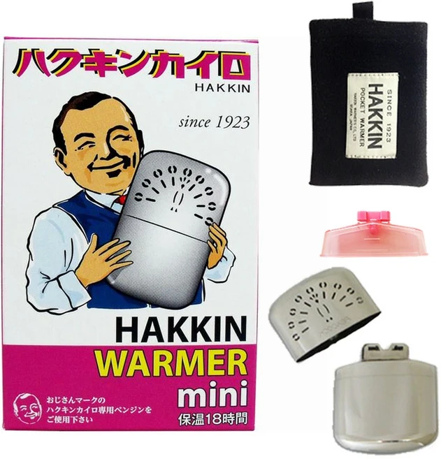 HAKKIN Peacock 日本製 保暖18小時 適用於露營、登山、釣魚等戶外活動, 1個, 迷你版 白金懷爐