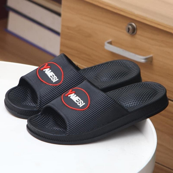 YAMESI 按摩拖鞋 防滑氣墊 室內室外兩用 舒適減壓, 黑色,38-39