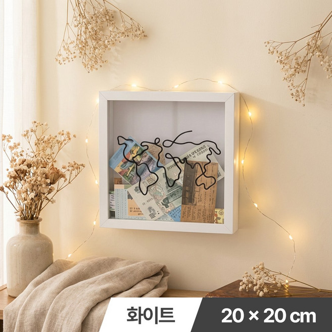 [MSMULTIVERSE] 추억과 기억의 시각화 바인더 티켓 북 보관 액자, 1개, 화이트