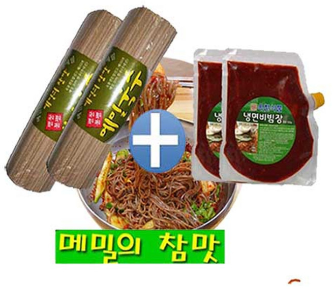 봉평원 메밀국수(막국수)1kgx2개+비빔장500gx2봉=묶음, 1세트, 4kg