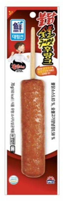 5분마켓 대림 불닭숯불구이맛후랑크, 70g, 40개