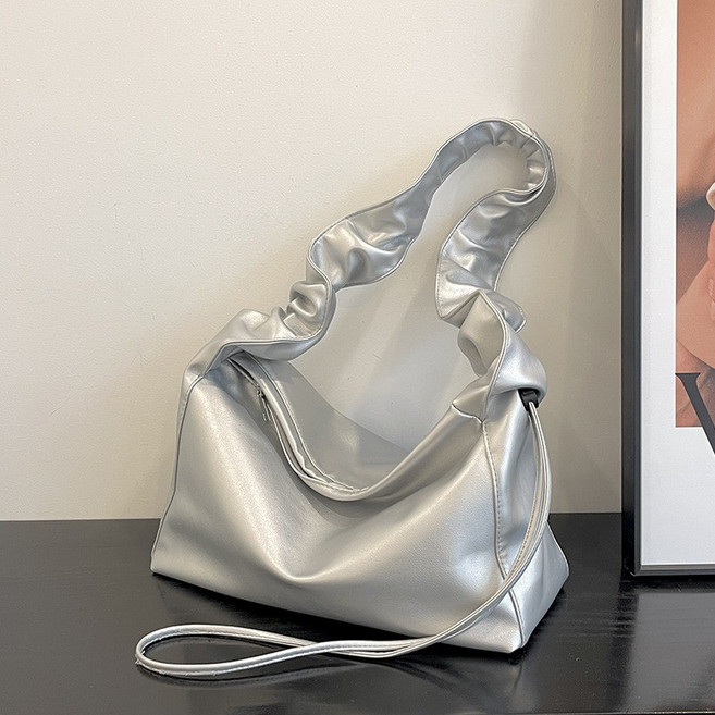 【MDMS】優雅抽繩托特包 (4色) 時尚單肩包 簡約百搭手提包 光澤感腋下包 韓系水桶包 復古側背包 B161