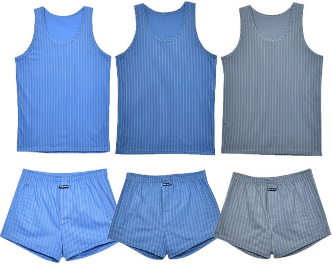 남성용 런닝+트렁크 팬티 상하의 3종 세트