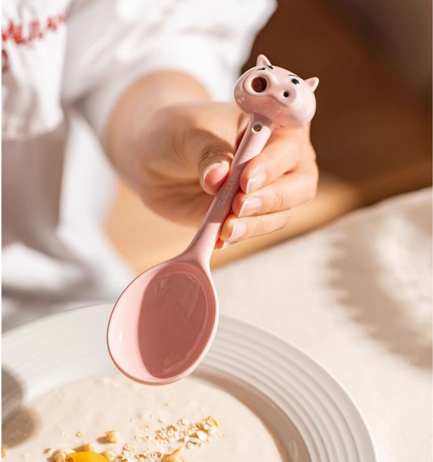 흰둥이 부리부리 캐릭터 세라믹 스푼 시리얼 요거트 숟가락 우동 면수저, 부리부리 대마왕, 1개