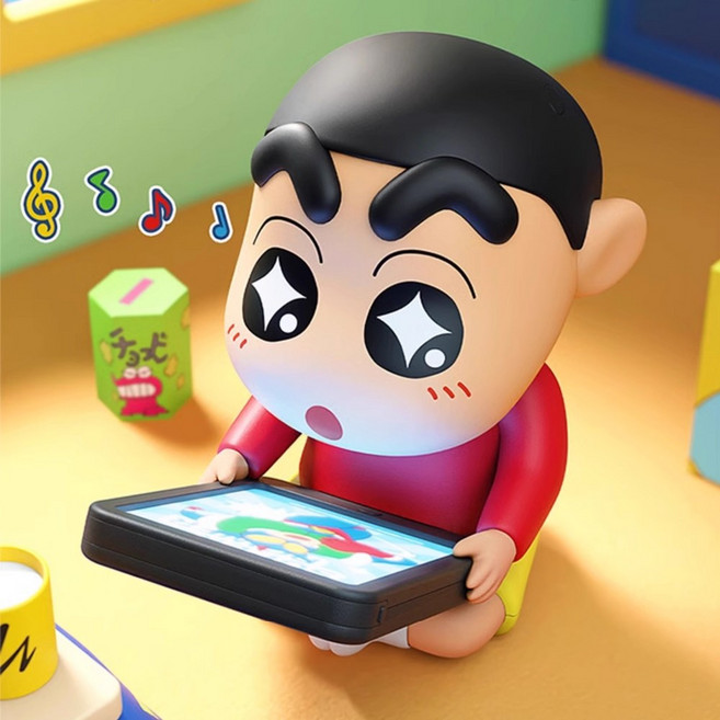 짱구 블루투스 스피커 무드등 휴대용 무선 충전식 캠핑 미니 장식품 귀여운 캐릭터, 기본 짱구