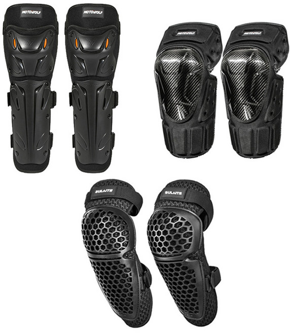 오토바이 무릎 보호대 긴타입 세트 K20 2p, 블랙, 1세트