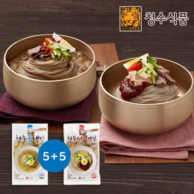 [청수식품] 물냉면5봉+비빔냉면5봉720g 40인분, 상세설명 참조, 1개