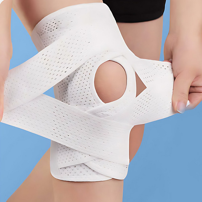 포웨이 실리콘 압박 쿠션 무릎보호대, 화이트, 1개