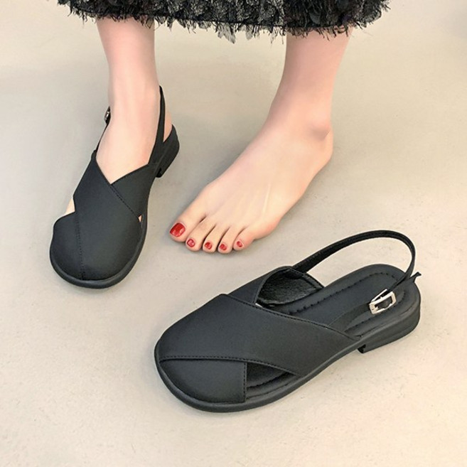 여성 발편한 빈티지 플랫 샌들 고급감 슈즈 X97