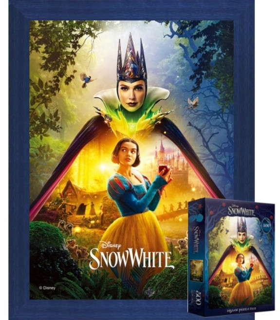 퍼즐피플 디즈니 백설공주 직소퍼즐 모음, 1개, 백설공주 마녀 500P 액자포함(우드블루), 500피스