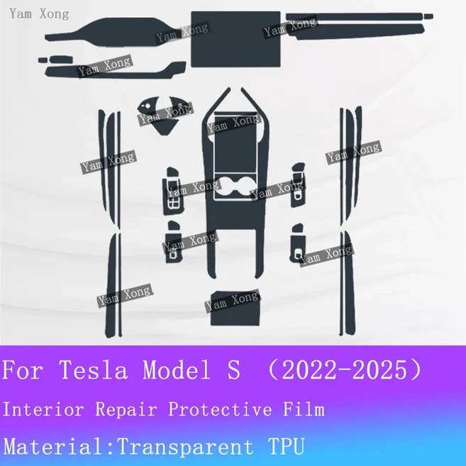 자동차 인테리어 필름 테슬라 호환 모델 S GPS 네비게이션 화면 보호 커버 스티커 기어 패널 투명 스크래치, 01 Style A, 02 For LHD
