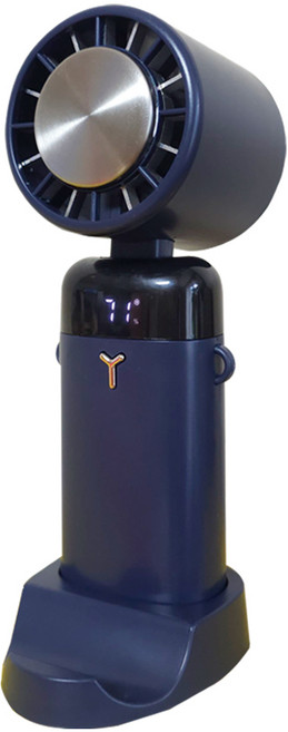 에어브리즈 5세대 휴대용 손 선풍기 에어컨 급속 냉각 스텐 무선, 미드나잇블루, LT-S3193