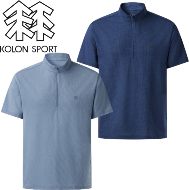 [백화점발송]코오롱스포츠남성 반팔 집업 티셔츠 상의