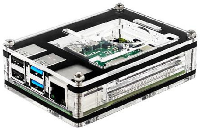라즈베리파이4 아크릴 케이스 검정, 1개