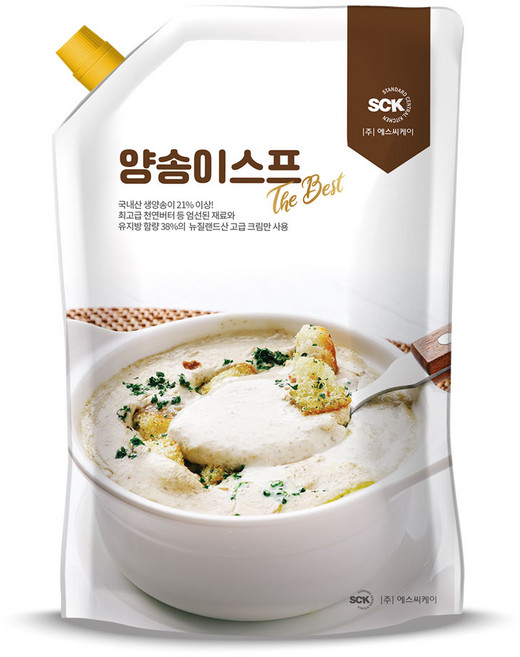 SCK파스타몰_양송이 스프 대용량 2kg 천연무염버터사용 소화가 편한 아침식사 대용 스프, 1개