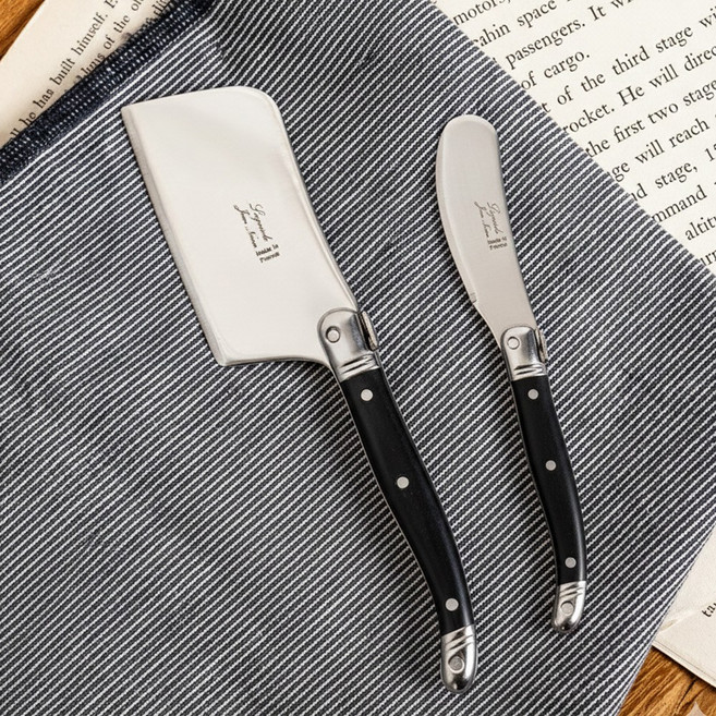 장네론 라귀올 버터나이프 + 치즈커터 세트, 1개, 블랙