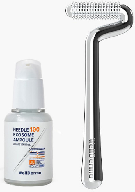 웰더마 니들100 엑소좀 스피큘 앰플 30ml + 페이스 리프팅 니들샷 롤러 (2종), 1개