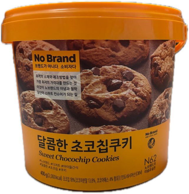 노브랜드 달콤한 초코칩 쿠키 과자 nobrand sweet chocochip cookies, 1개, 400g
