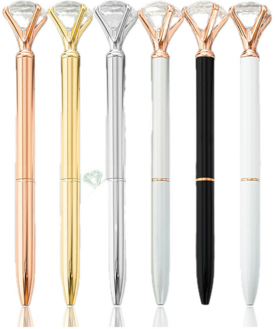 [오늘의소품] 다이아몬드 보석 볼펜 큐빅 볼펜 세트, 20개, 블랙