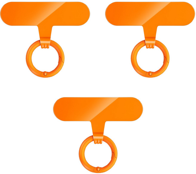 투에이비 고급형 TPU 행온택 O-링 태그 홀더 3p, 1세트, 오렌지