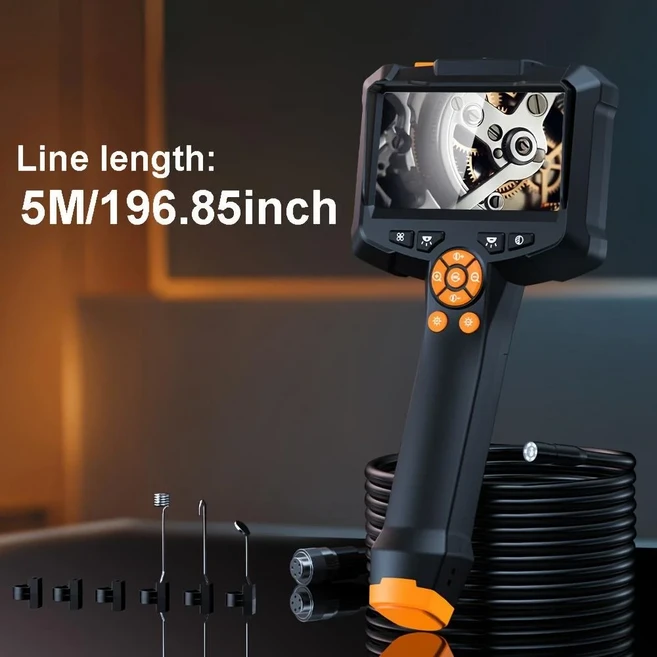 HD 1080P 내시경 카메라 4.3인치 IPS 스크린 1m/5m/10m 케이블 2000mAh 배터리 3.5H 자동차 가정 파이프라, 02 5M