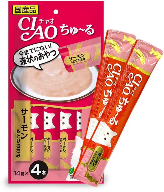 이나바 챠오츄르 고양이간식, 1개, SC-146 연어+닭가슴살, 56g