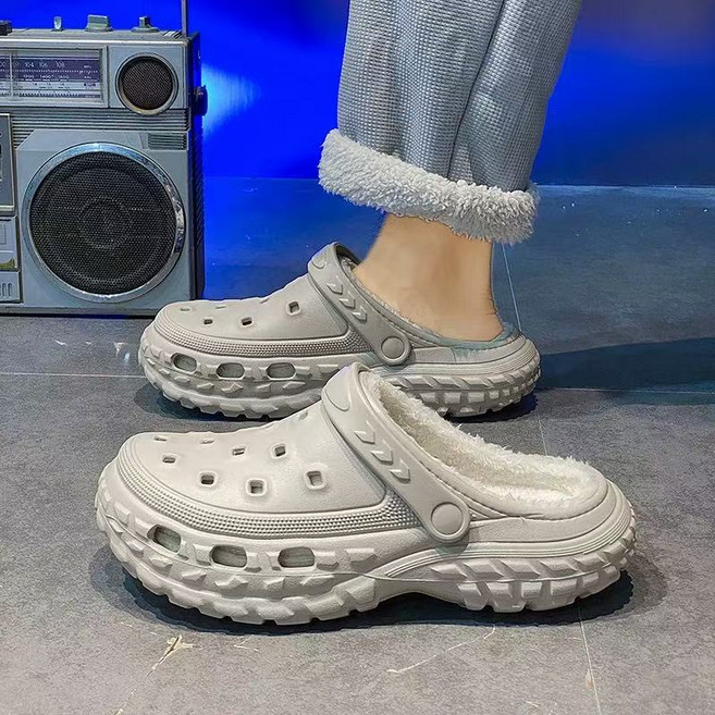 라온스페이스 겨울 방한 펀칭 폭신 털 슬리퍼 털 샌들